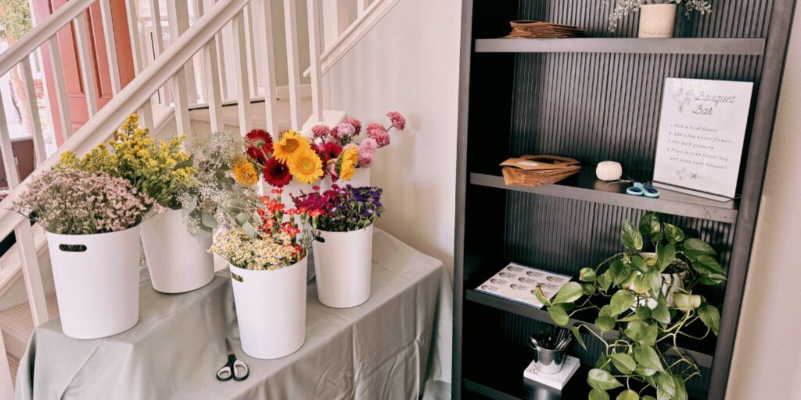 Supplies needed for a DIY Bouquet Bar